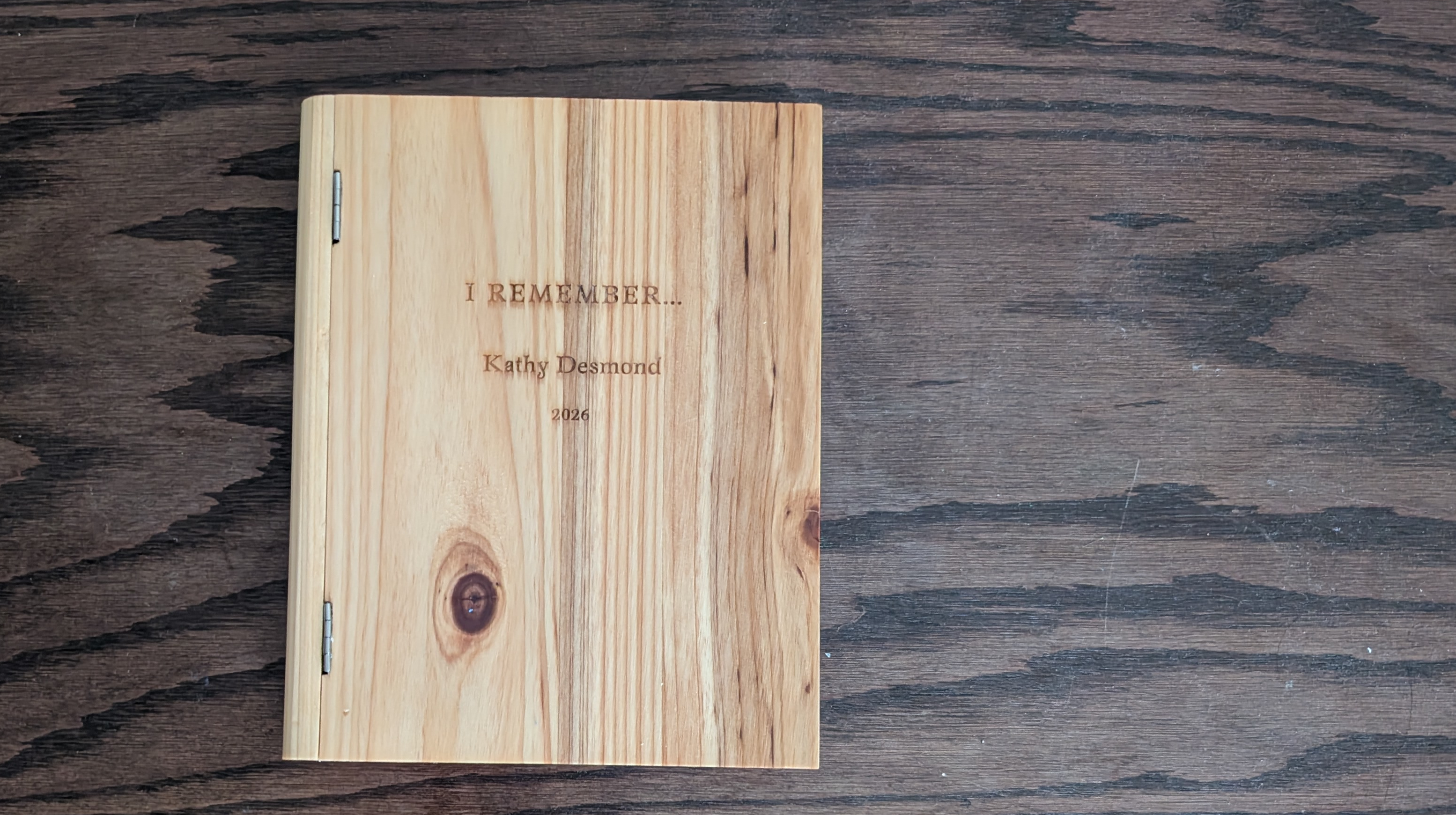 Personalized wooden Remember keepsake box engraved with I Remember, Kathy Desmond, 2026